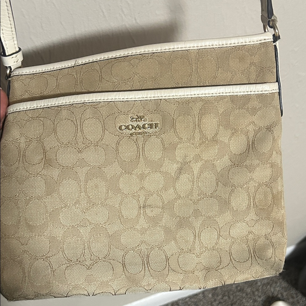 Coach Beige and Cream Crossbody Bag
